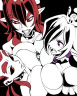 breasts drawing color red_hair luigi super_mario video_game between_breasts bowsette princess_king_boo nisego lava_bubble