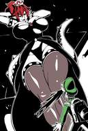 drawing color huge_breasts low_angle red_hair ponytail crown looking_down luigi super_mario video_game nosebleed bowsette nisego