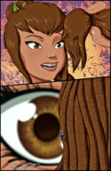 drawing micro climbing surprised shrunken_man looking_down dark_skin freckles hanging_on pointed_ears