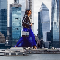 giantess collage city black_hair long_hair clothed buildings walking dark_skin outdoors chainorchid