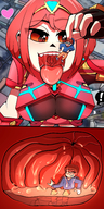 drawing giantess vore color mouth saliva stomach dangle internal_view mspaintgts xenoblade xenoblade_chronicles_2 pyra