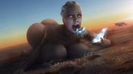 breasts giantess nude vore giga city alien large_breasts butt destruction blue_eyes rampage cleavage buildings huge_breasts spaceship lying_down blue_skin skyscraper glowing_eyes digital_render mass_effect liara liara_tsoni asari