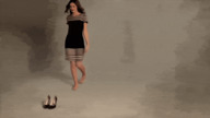 crush collage long_hair clothed barefoot brunette in_shoe animation walking shrunken_man inshoe