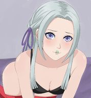 drawing vore blushing color cleavage purple_eyes green_hair shrunken_woman indoors all_fours grey_hair looking_at_viewer fire_emblem khalcifieron edelgard_(fire_emblem) rhea_(fire_emblem) fire_emblem_three_houses