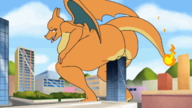 drawing giantess pokemon nude furry horns tail wings city color butt huge_breasts purple_eyes building_sex animation looking_back commission charizard squealydealy knoem chari-gal