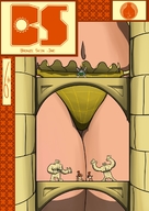 drawing panties large_breasts castle advertisement dark_skin entrecoxas