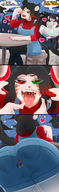 drawing vore comic black_hair color butt mouth butt_crush saliva sitting ash cat_girl smothering heterochromia mspaintgts yuriko