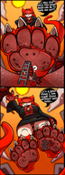 drawing crush panties upskirt comic color blood low_angle paws red_hair gore teasing cruel cat_girl eva rachel mspaintgts paw_crush