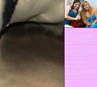 collage blonde long_hair brunette in_shoe story unknown_artist giantesses point_of_view