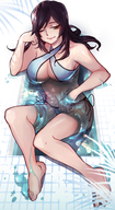 bikini drawing giantess color barefoot cleavage brunette pool aliessa tama-lynn