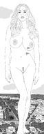 breasts drawing giantess nude pussy feet city mega large_breasts long_hair destruction jets looking_at_viewer washington_dc