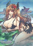drawing giantess giga color large_breasts destruction cleavage red_eyes brunette fire_emblem embernaga olivia_(fire_emblem)