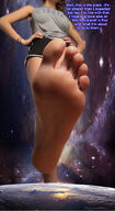 giantess collage giga space toes barefoot soles story raised_foot