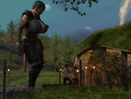 clothed huge_breasts angry short_hair mini_giantess looking_down outdoors pointed_ears digital_render vardyger