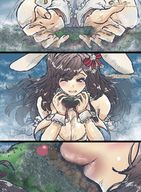 drawing giantess giga city color destruction handheld brunette brown_eyes kissing embernaga