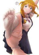 drawing giantess micro panties upskirt blonde color long_hair underwear smiling socks entrapment braid in_socks ourhandsh