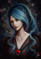 space color long_hair blue_hair heart painting stars shizen1102 kathryn solarheart21