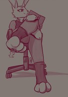 drawing feet furry anthro monochrome clothed bunny toes soles fox smiling socks paws police sitting police_uniform uniform shrunken_man sketch disney raised_foot looking_away legs_crossed in_socks stirrups office_chair judy_hopps zootopia nick_wilde police_officer tpknnts