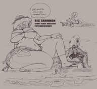 drawing giantess monochrome beach shorts flip_flops ok_k.o.!_lets_be_heroes kloete5