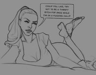 drawing giantess comic monochrome shrunken bondage shrunken_woman sketch tied_to_foot