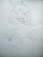 drawing masturbation monochrome butt penis anime cat_ears unknown_artist anal_insertion bending_over shrunken_woman cruel crossdressing unwilling thigh_highs cat_boy femboy re_zero felix_argyle emilia