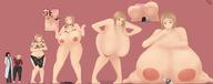 drawing growth giantess nude long_hair huge_breasts brunette pinned growth_sequence ripped_clothing no_background cutaway swiftsten