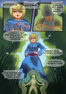 drawing comic color armor clothed anime low_angle knight shrunken_woman looking_down grass magic robe dialogue wizard looking_at_tiny femboy kononiko shortest_knight_of_the_year