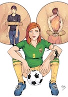 drawing long_hair clothed sweat red_hair bondage shrunken_men sitting chloe inside_clothing legs_spread soccer_ball taped_down smushedboy no_background solar solarheart21 oracleofolympus