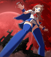 drawing growth giantess panties upskirt color long_hair blue_eyes clothed skirt brunette thedaibijin castlevania mikeyj1093 charlotte_aulin