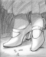 drawing crush monochrome shoes blood shrunken_man shoe_crush