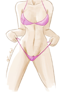 drawing color swimsuit underwear shrunken_men inside_clothing no_background clothing_entrapment noelesor esornoel