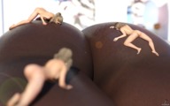 nude blonde butt shrunken_woman ass_worship dark_skin on_butt digital_render vorifax