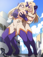 breasts drawing giantess city blonde color destruction anime fighting giantesses my_hero_academia selfcest mt._lady xion