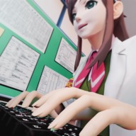 giantess long_hair brunette shrunken_woman shrunken_man ace_attorney phoenix_wright lab_coat digital_render ema_skye trucy_wright apollo_justice athena_cykes maya_fey bantoras