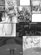 breasts drawing nipples feet comic monochrome toes shrunken_woman shrunken_man between_toes chrono_trigger micromike ayla marle crono lucca
