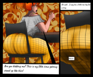 drawing color butt butt_crush shrunken_man orange_hair shygiantess