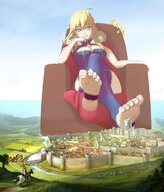 drawing giantess collage feet giga city blonde color armor toes barefoot cleavage buildings soles anime castle low_angle knight smiling unknown_artist sitting looming outdoors point_of_view trees looking_at_viewer raised_foot edit source_needed relaxing legs_crossed walls stirrups fate_(series) artoria_pendragon