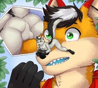 drawing furry anthro color lying_down surprised shrunken_man on_nose cutaway villmix