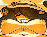 breasts drawing gentle nude monochrome low_angle shrunken_woman cat_girl hat june sliding mspaintgts