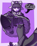 drawing monochrome armor shoes low_angle foot_crush shrunken_woman teasing mspaintgts nabarel overlord
