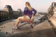 giantess collage butt bbw outdoors crouching crowds tekitocreations the_louvre