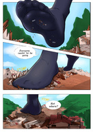 drawing giantess feet comic color destruction clothed toes buildings soles anime low_angle story socks elf foot_crush town walking hiding outdoors thigh_highs panels stuck_to_foot debris sound_effects bubimun shaking