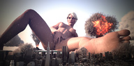 giantess white_hair nude giga masturbation city destruction explosion digital_render the_witcher ciri render-farmer