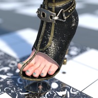 feet clothed toes high_heels in_shoe glass shrunken_man trapped outdoors nail_polish see_through digital_render open_toe loca-lyn