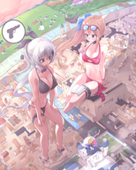 bikini drawing nipples giantess white_hair blushing city blonde color large_breasts long_hair bunny_ears destruction blue_eyes cleavage gun buildings glasses brunette castle yellow_eyes sitting collar foot_print sunglasses giantesses standing river outdoors church book canal windmill erect_nipple shoeprints bare_legs hand_on_thigh discarded_panties discarded_clothing girls_frontline 100percentlucky gts_zyuuuu five-seven_(girls_frontline) fal_(girls_frontline)