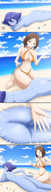 bikini drawing giantess nude comic color butt swimsuit beach handheld ocean butt_crush green_eyes red_eyes blue_hair brunette lying_down blue_skin giantesses falling thedaibijin