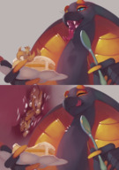 drawing vore furry anthro blonde color long_hair tongue blue_eyes saliva sequence fox smiling snake fangs kitsune shrunken_woman open_mouth food reptile swallowed licking_lips edit internal_view sharp_teeth scalie no_background looking_at_tiny on_food long_neck cutaway kerneldecoy lira lirakitsune lira13