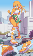 drawing giantess city color destruction blue_eyes clothed handheld foot_crush tikal sonic_the_hedgehog angelgts
