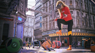 giantess blonde buildings running raised_foot digital_render gtsnova vr_headset