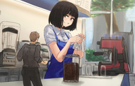 drawing black_hair color brown_eyes shrunken_man looking_down kuroihassan